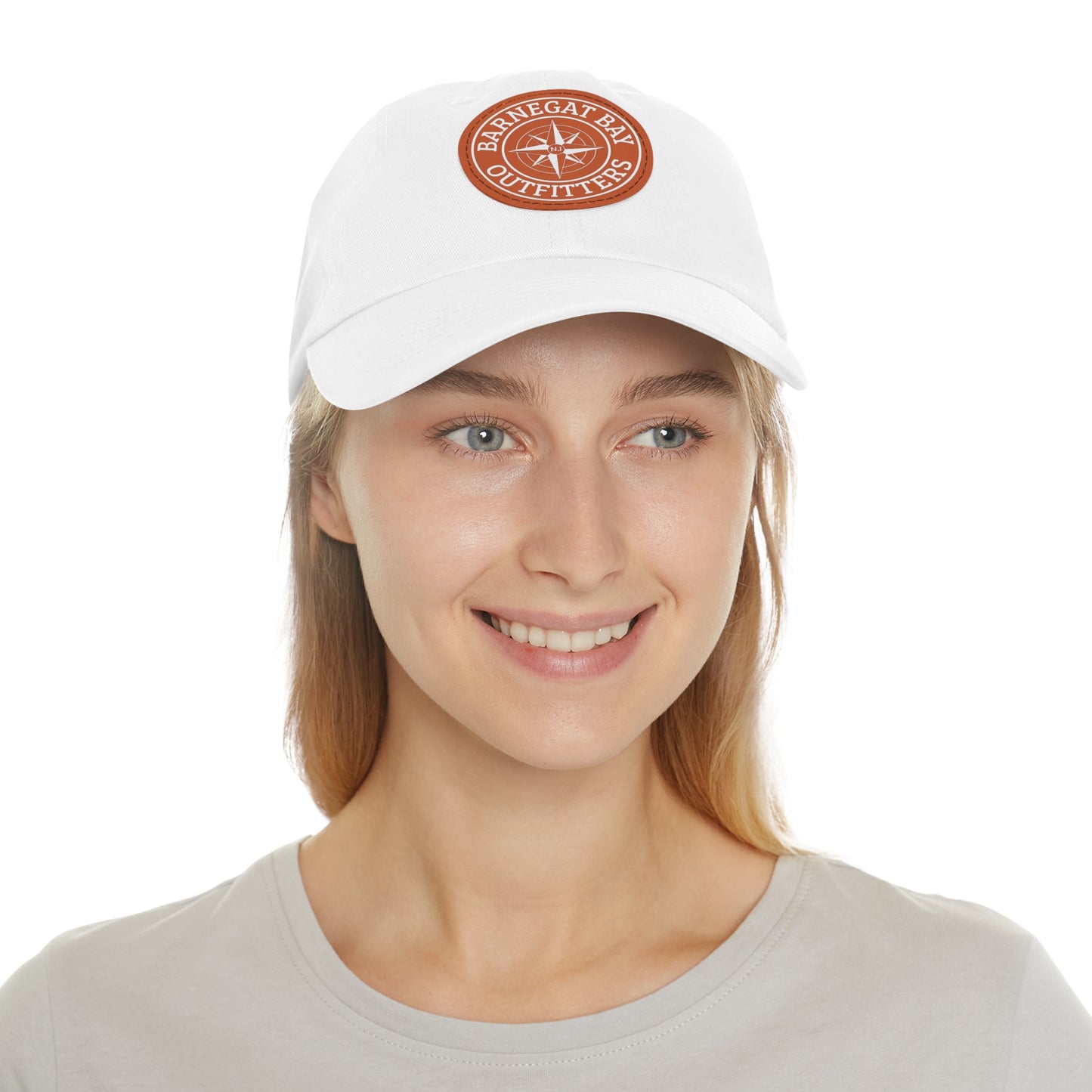 Compass Round Logo Leather Patch Hat