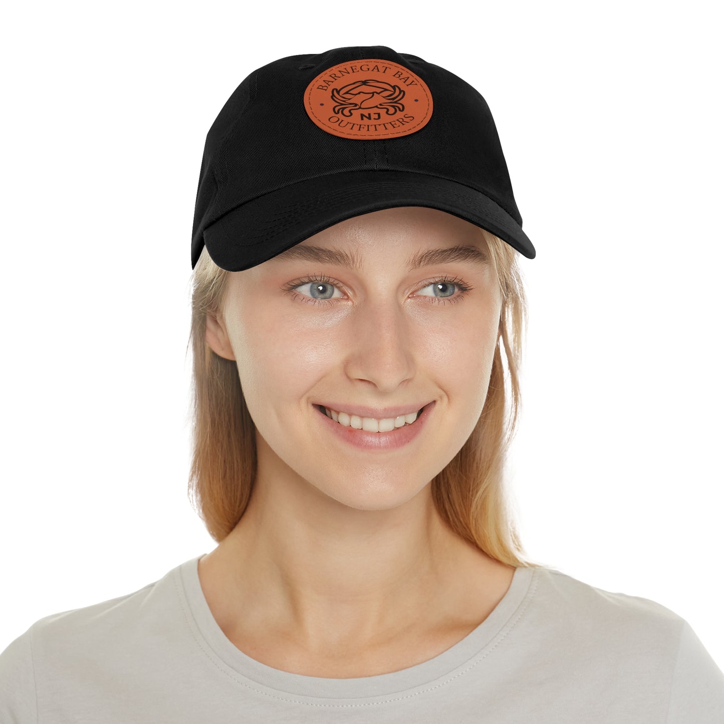 Barnegat Bay Outfitters Round Crab Logo Leather Patch Hat