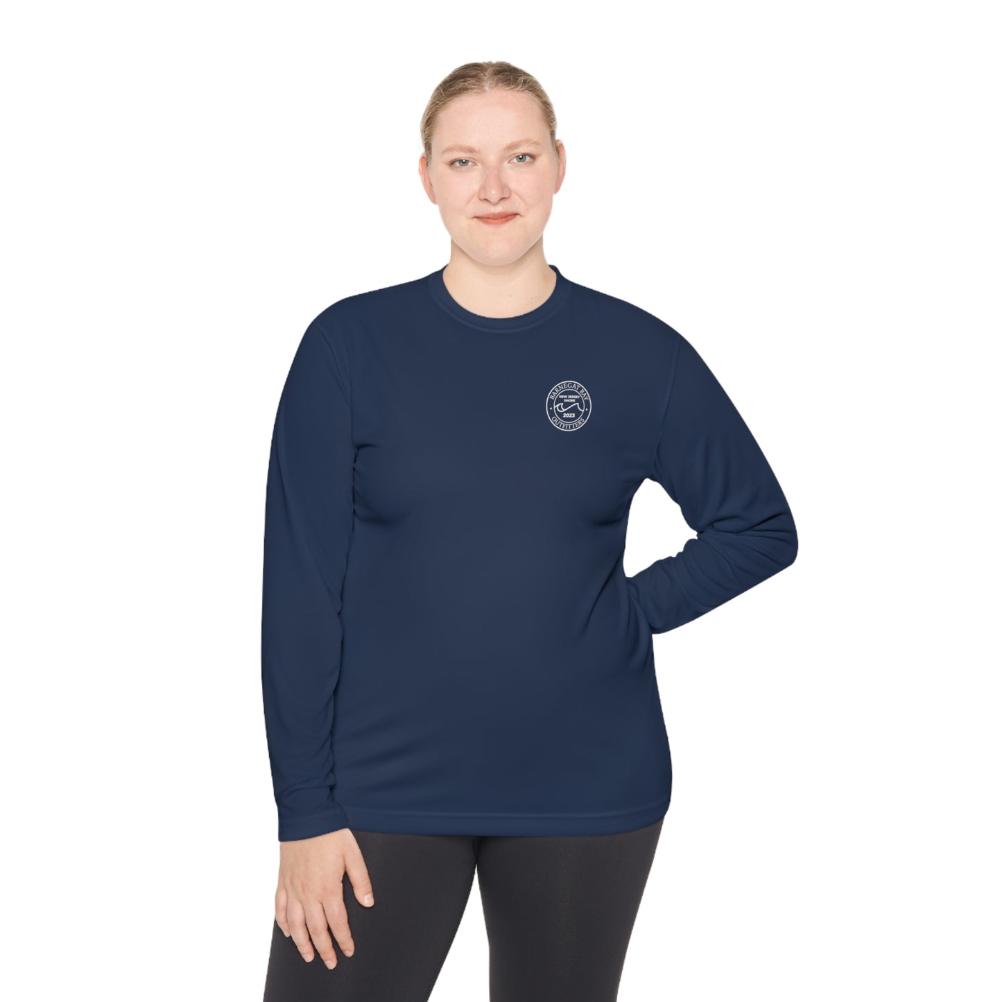 UPF40+ Circle Wave Chest Logo Unisex Performance Long Sleeve Tee