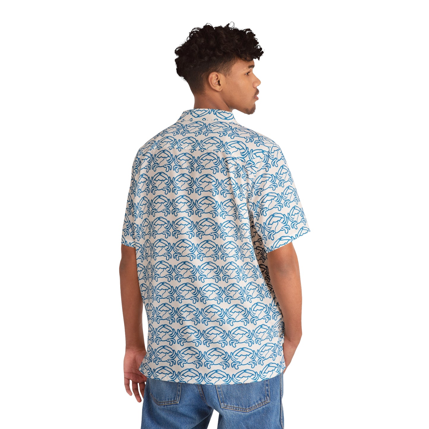 Barnegat Bay Crab Men's Hawaiian Shirt (AOP)