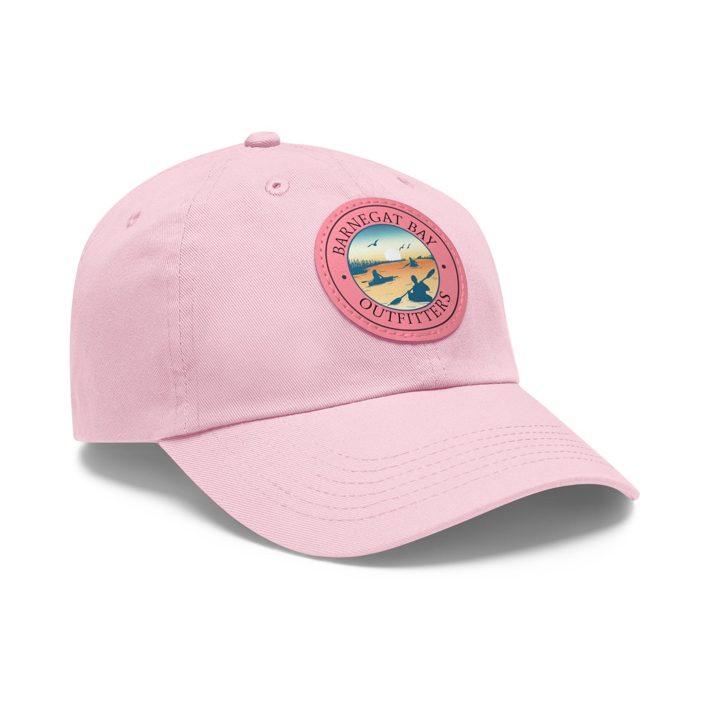 Kayak Scene Round Logo Leather Patch Hat