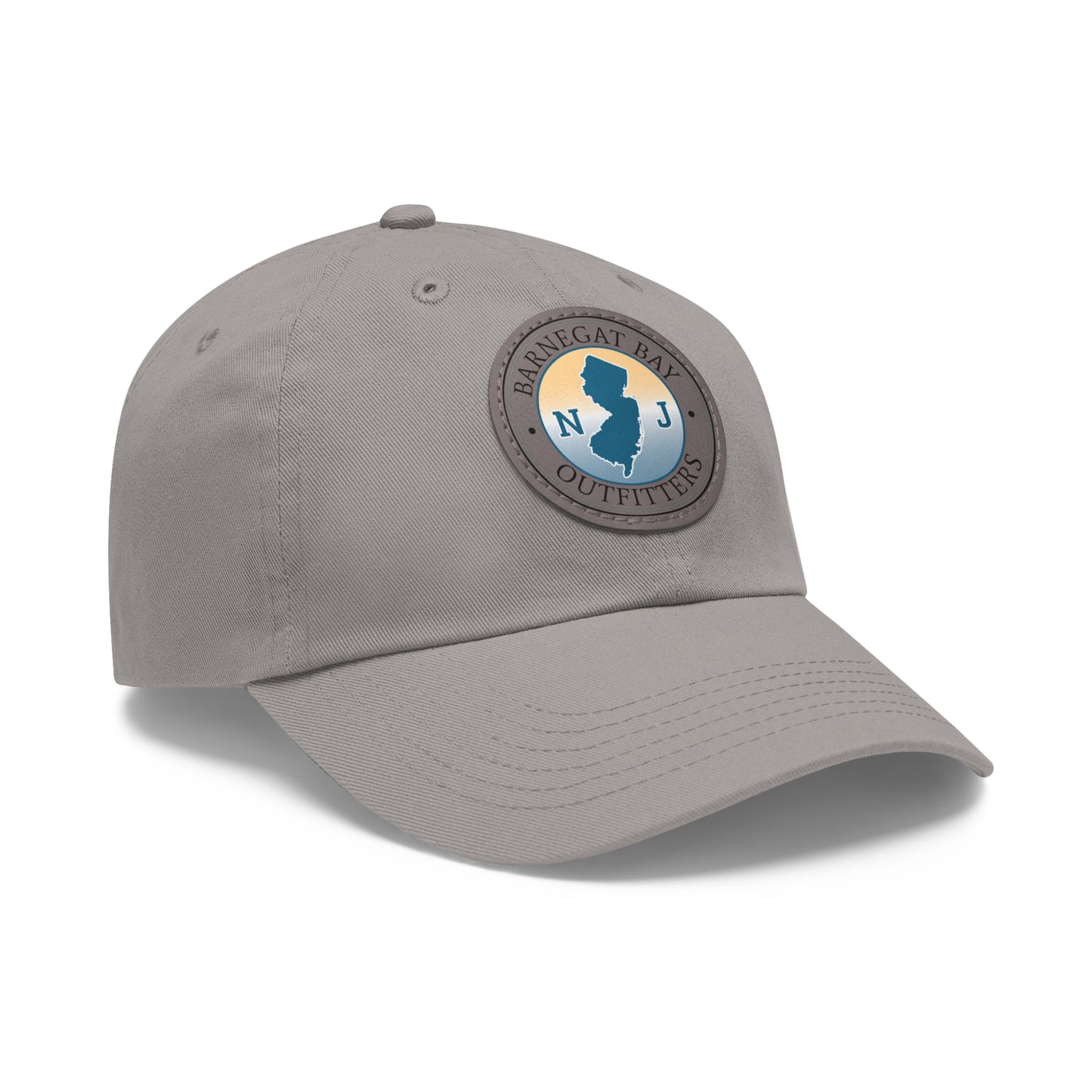 Barnegat Bay Outfitters Round NJ Logo Leather Patch Hat