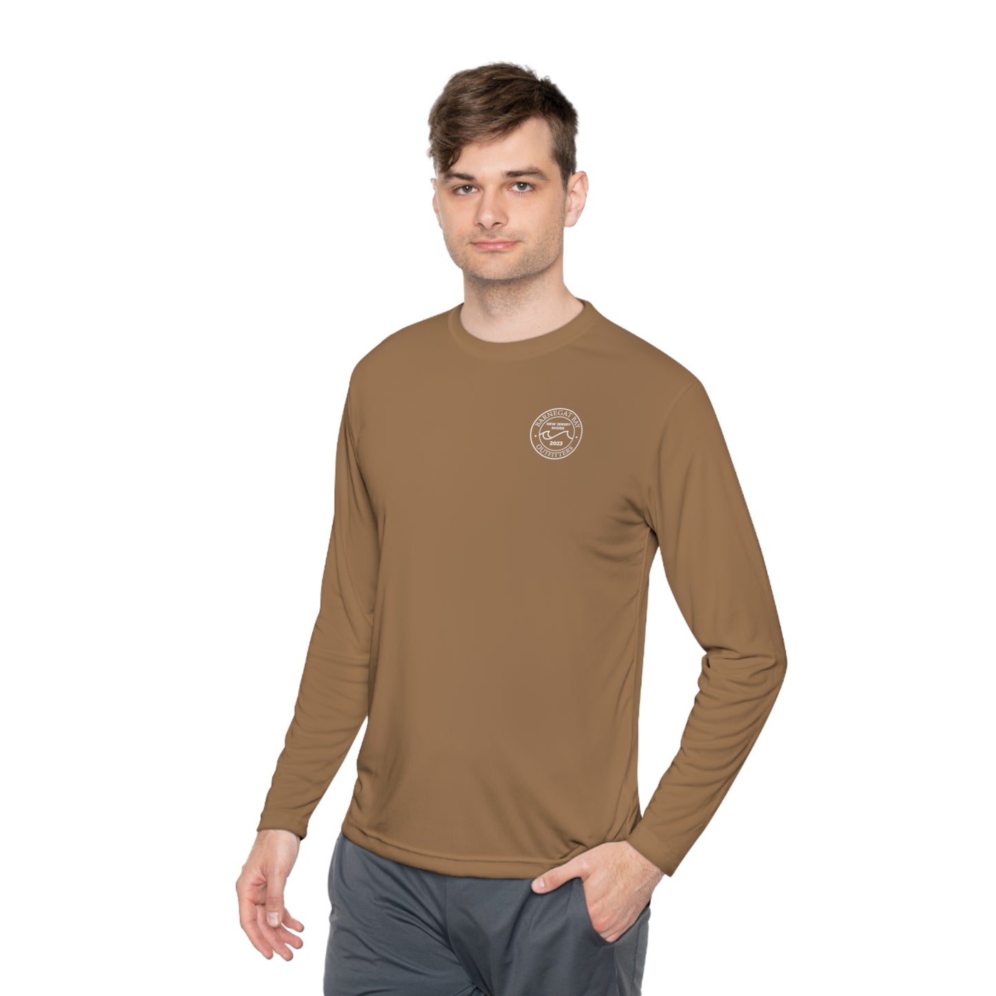 UPF40+ Circle Wave Chest Logo Unisex Performance Long Sleeve Tee