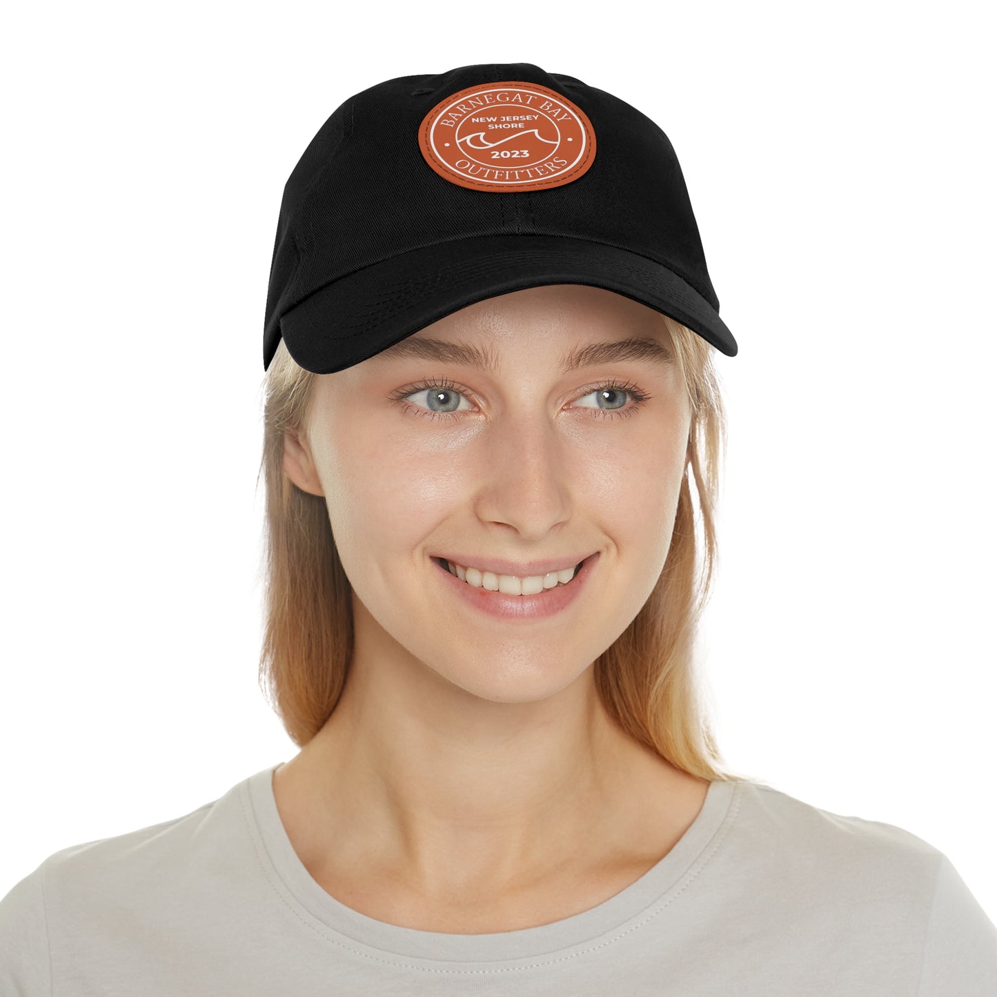 Barnegat Bay Outfitters Round Wave Logo Leather Patch Hat