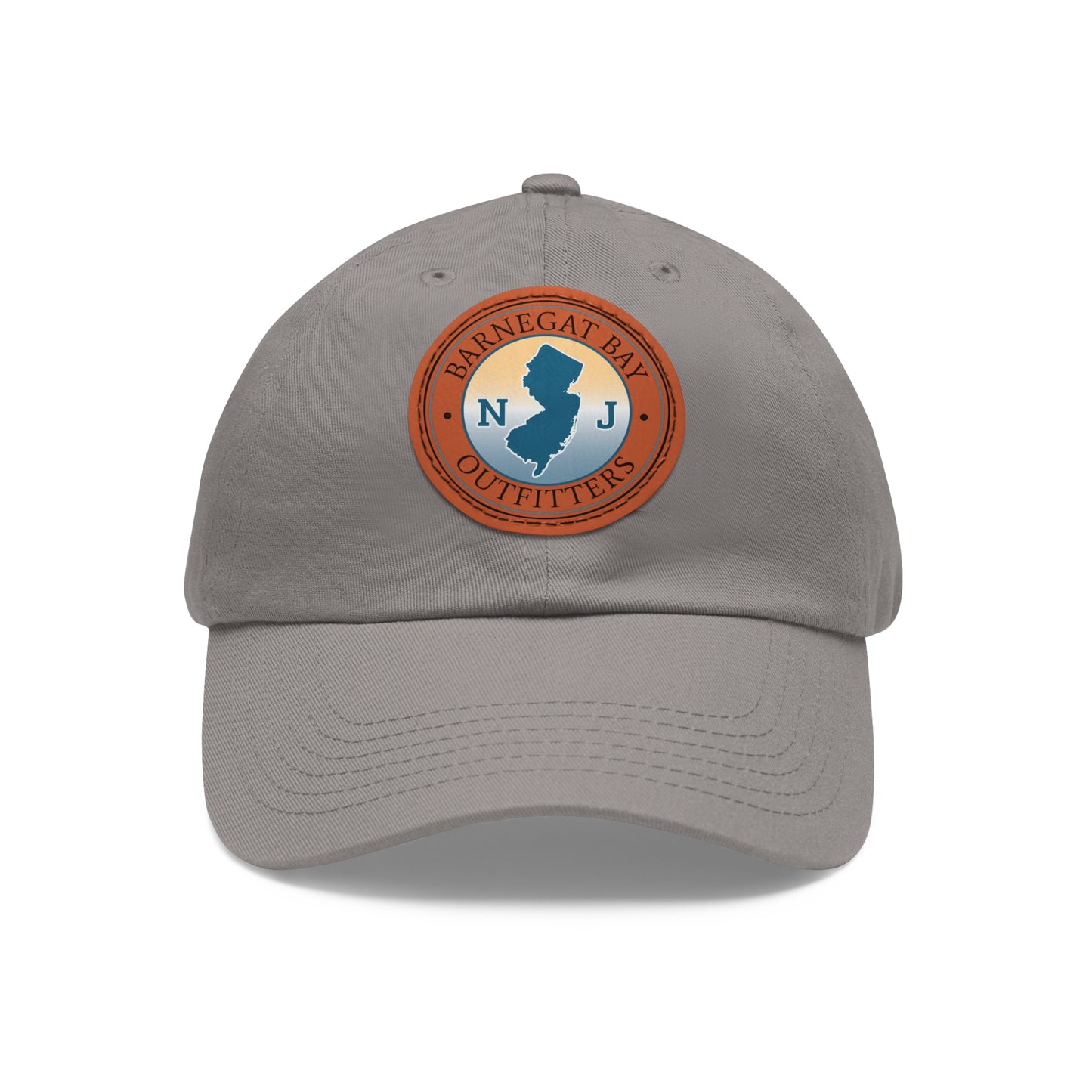 Barnegat Bay Outfitters Round NJ Logo Leather Patch Hat