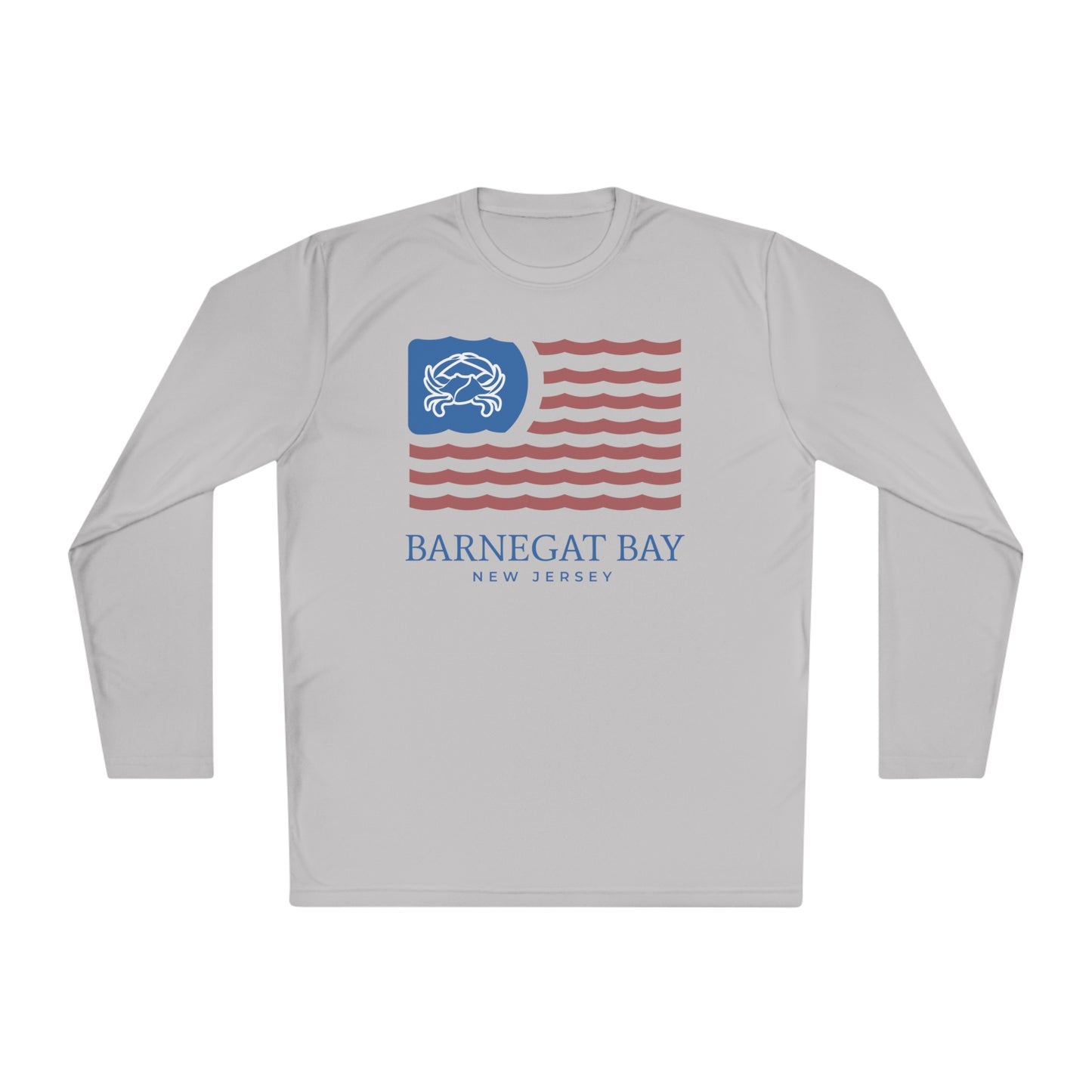 UPF40+ Wavy Flag Front Logo Unisex Performance Long Sleeve Tee