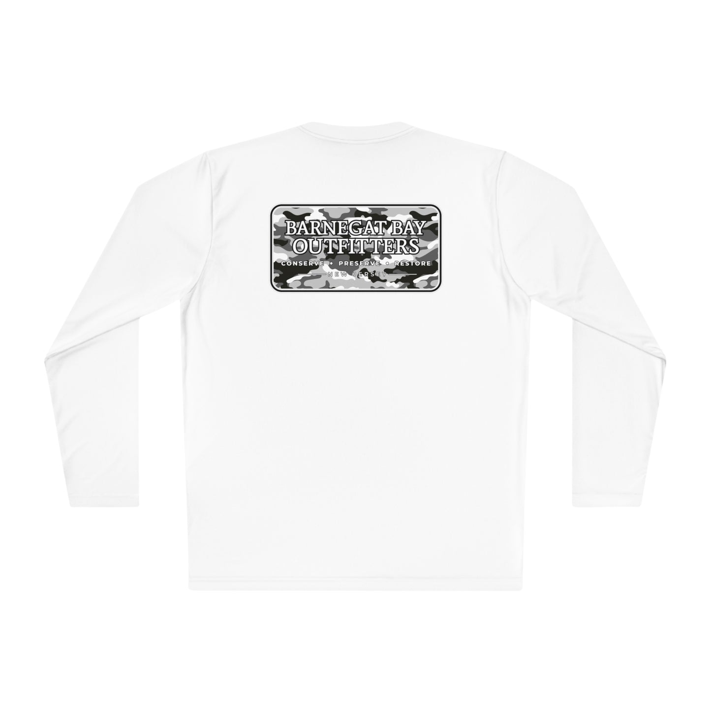 UPF40+ Black Camo Logo Unisex Performance Long Sleeve Tee