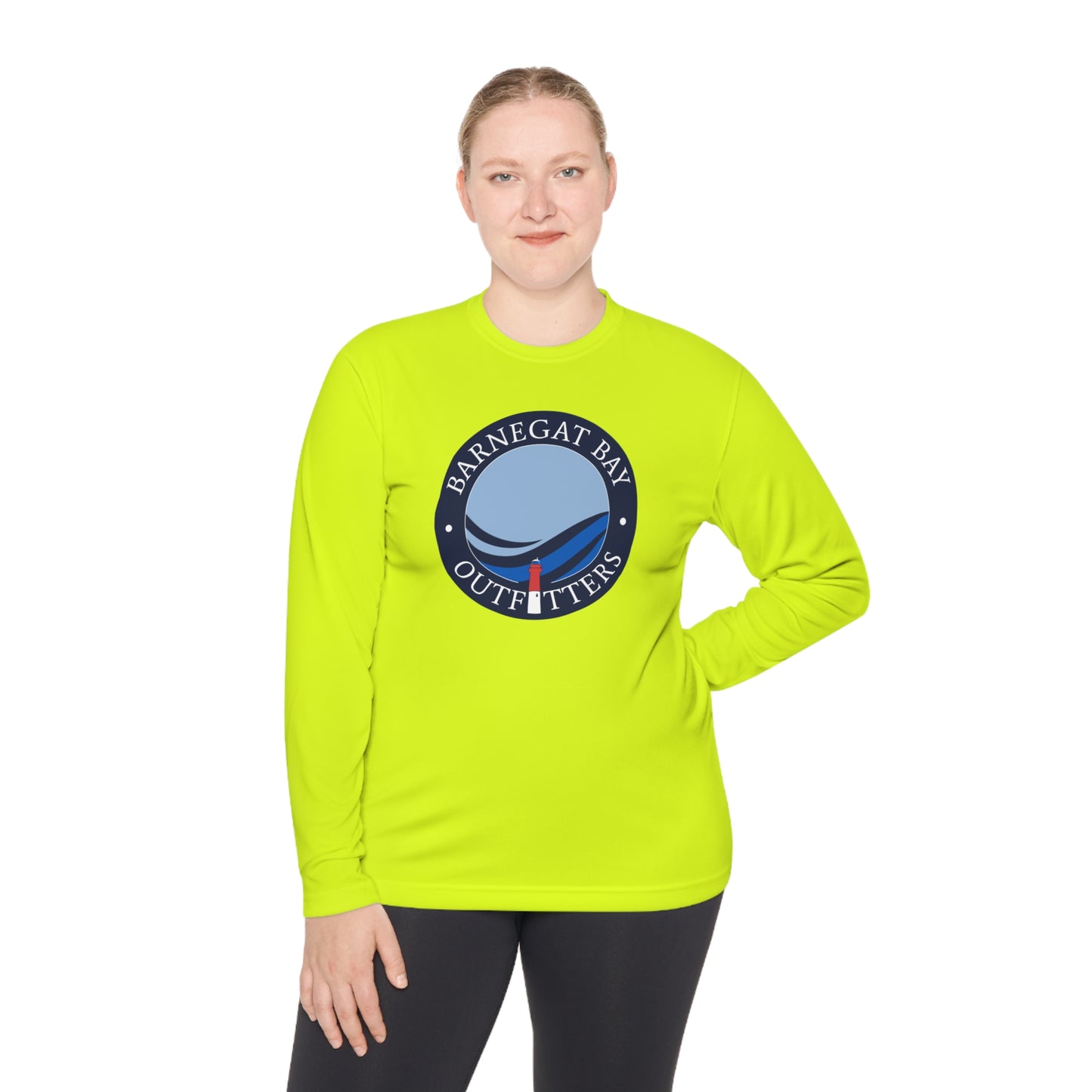 UPF40+ Lighthouse Wave Front Logo Unisex Performance Long Sleeve Tee