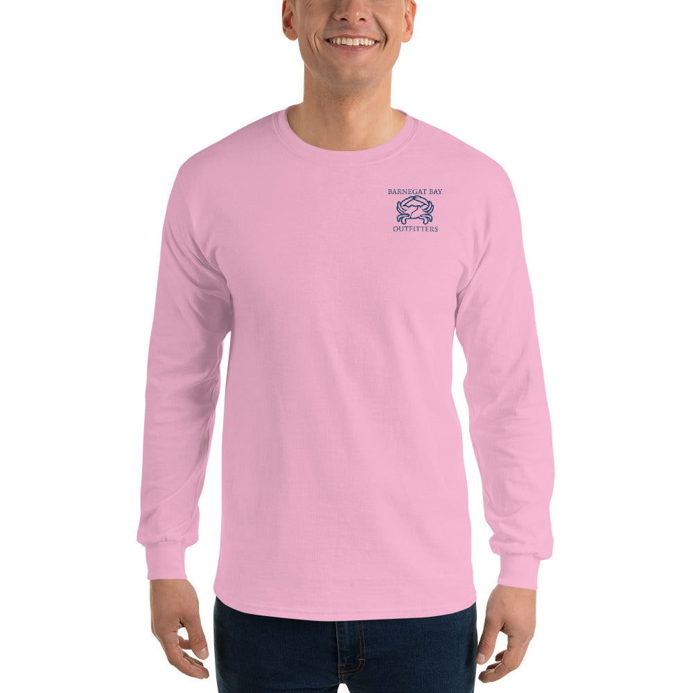 Barnegat Bay Outfitters Crab Front Logo Men’s Long Sleeve Shirt