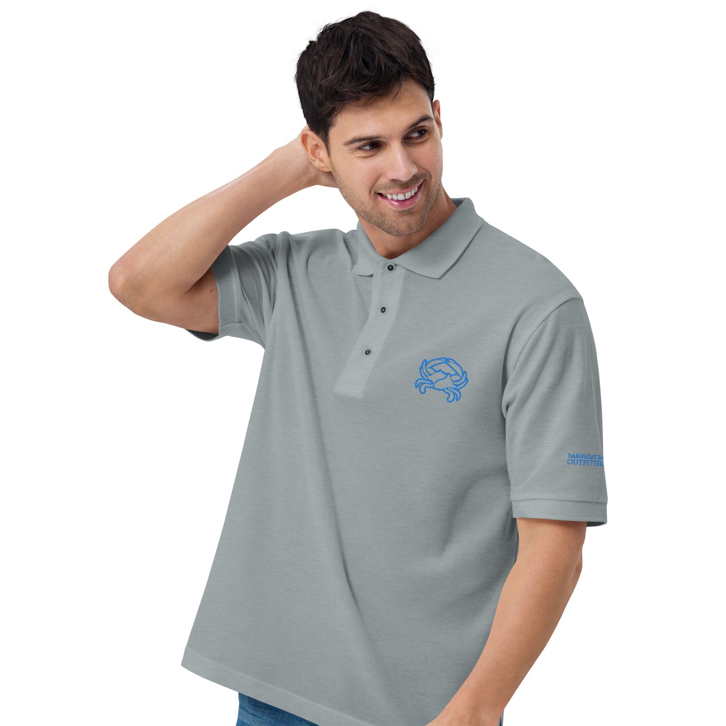 Barnegat Bay Outfitters Crab Men's Premium Polo - Aqua