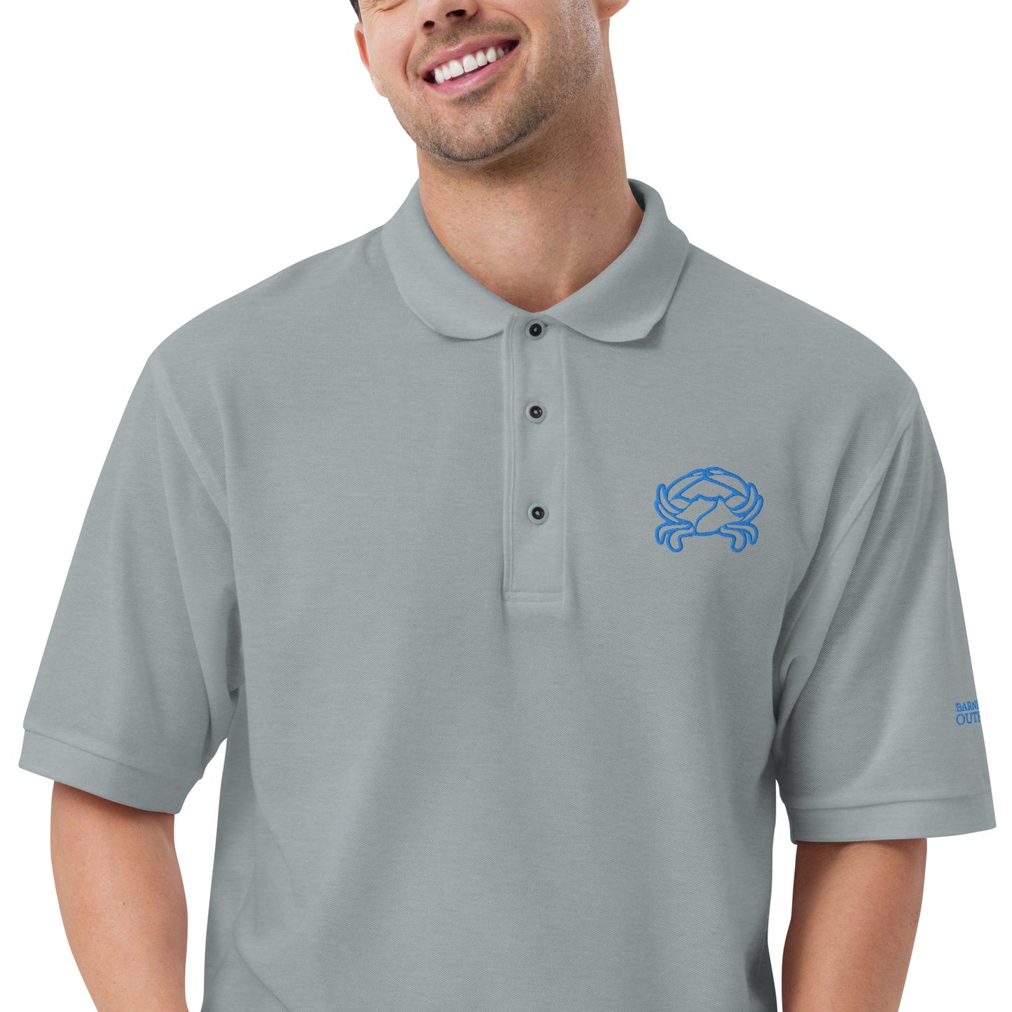 Barnegat Bay Outfitters Crab Men's Premium Polo - Aqua