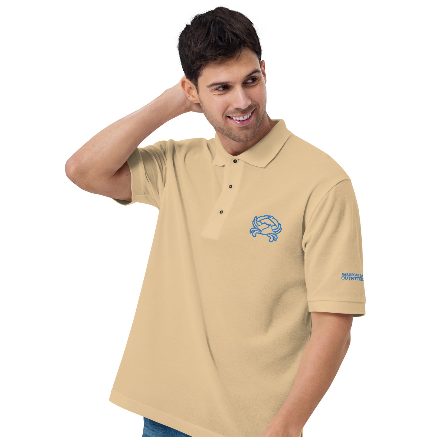 Barnegat Bay Outfitters Crab Men's Premium Polo - Aqua