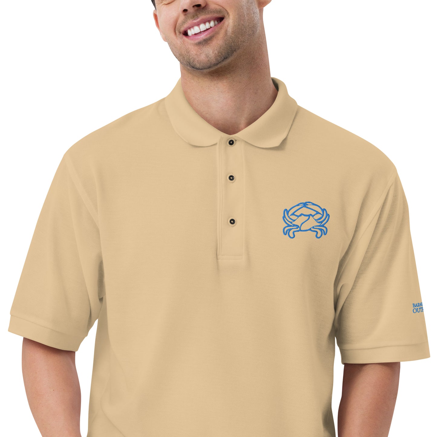 Barnegat Bay Outfitters Crab Men's Premium Polo - Aqua