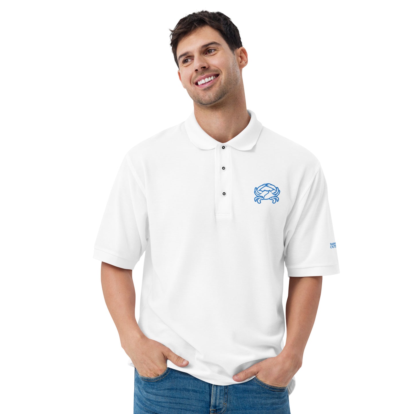 Barnegat Bay Outfitters Crab Men's Premium Polo - Aqua