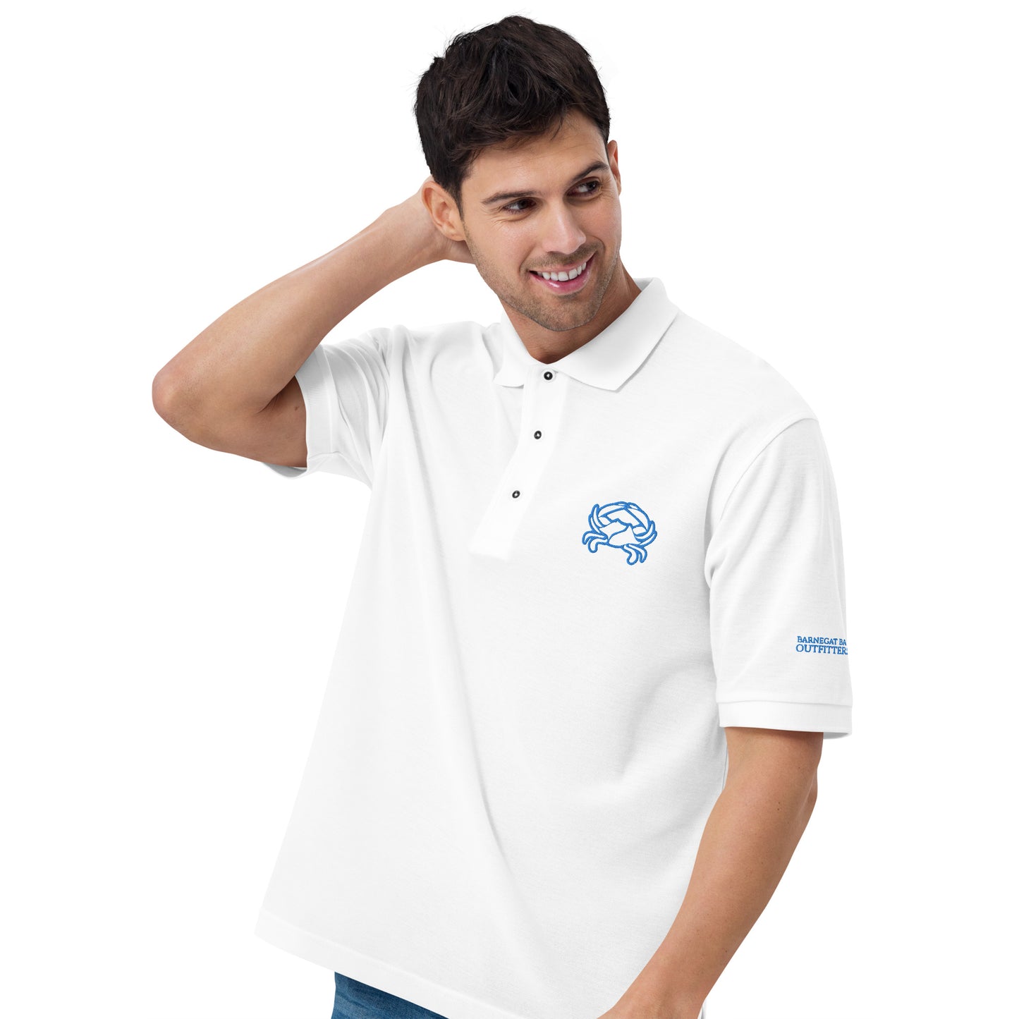 Barnegat Bay Outfitters Crab Men's Premium Polo - Aqua