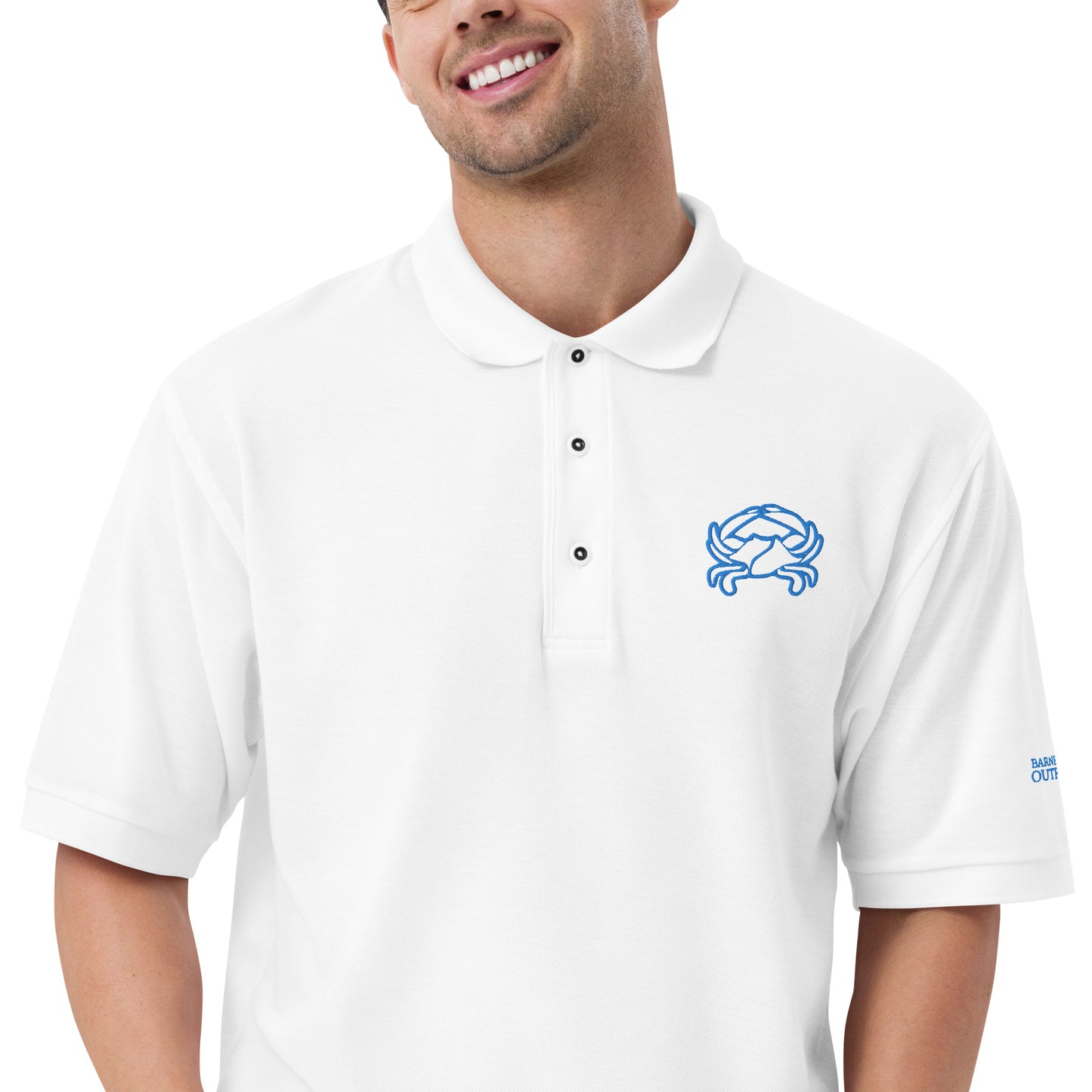 Barnegat Bay Outfitters Crab Men's Premium Polo - Aqua