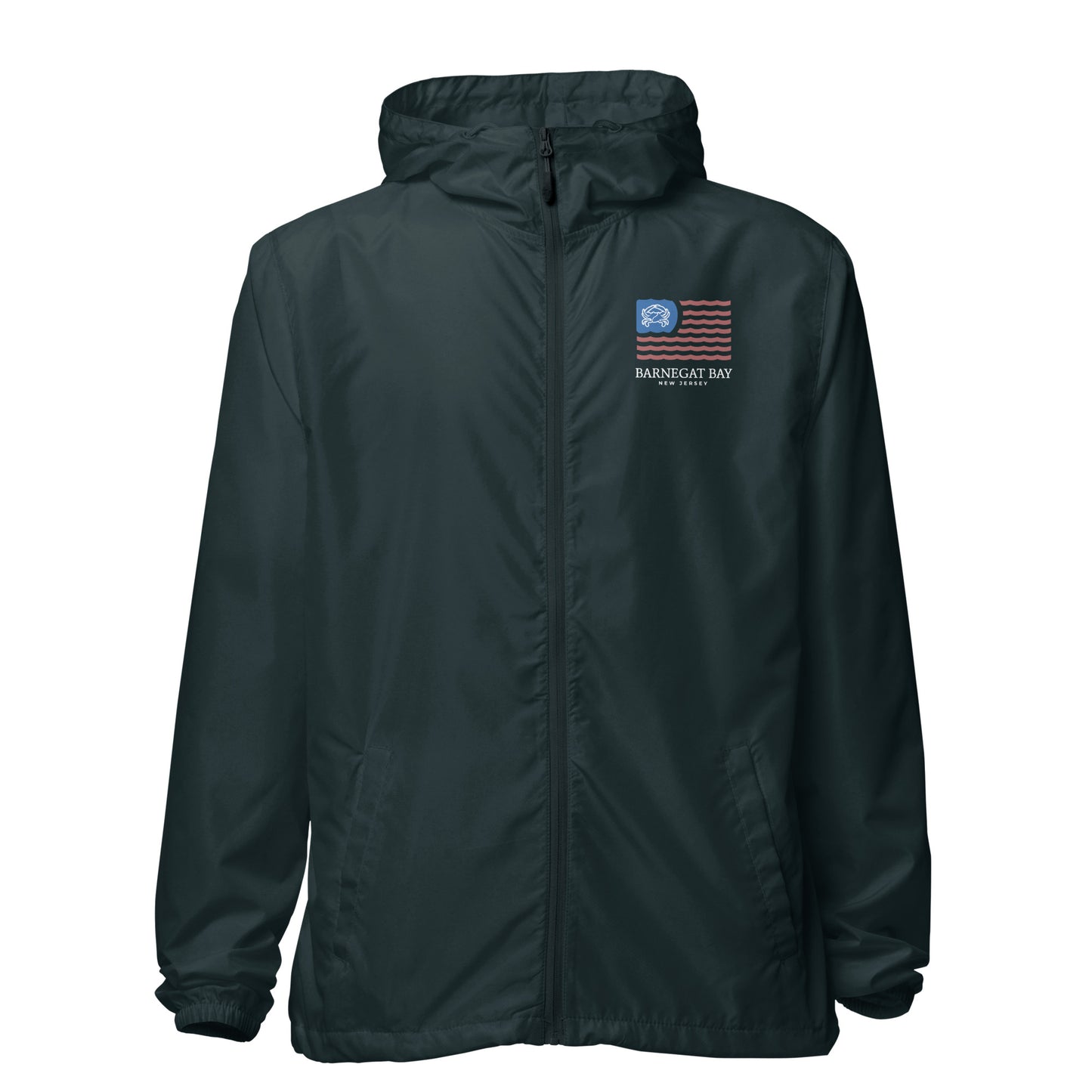 Unisex lightweight zip up windbreaker - US Flag Logo