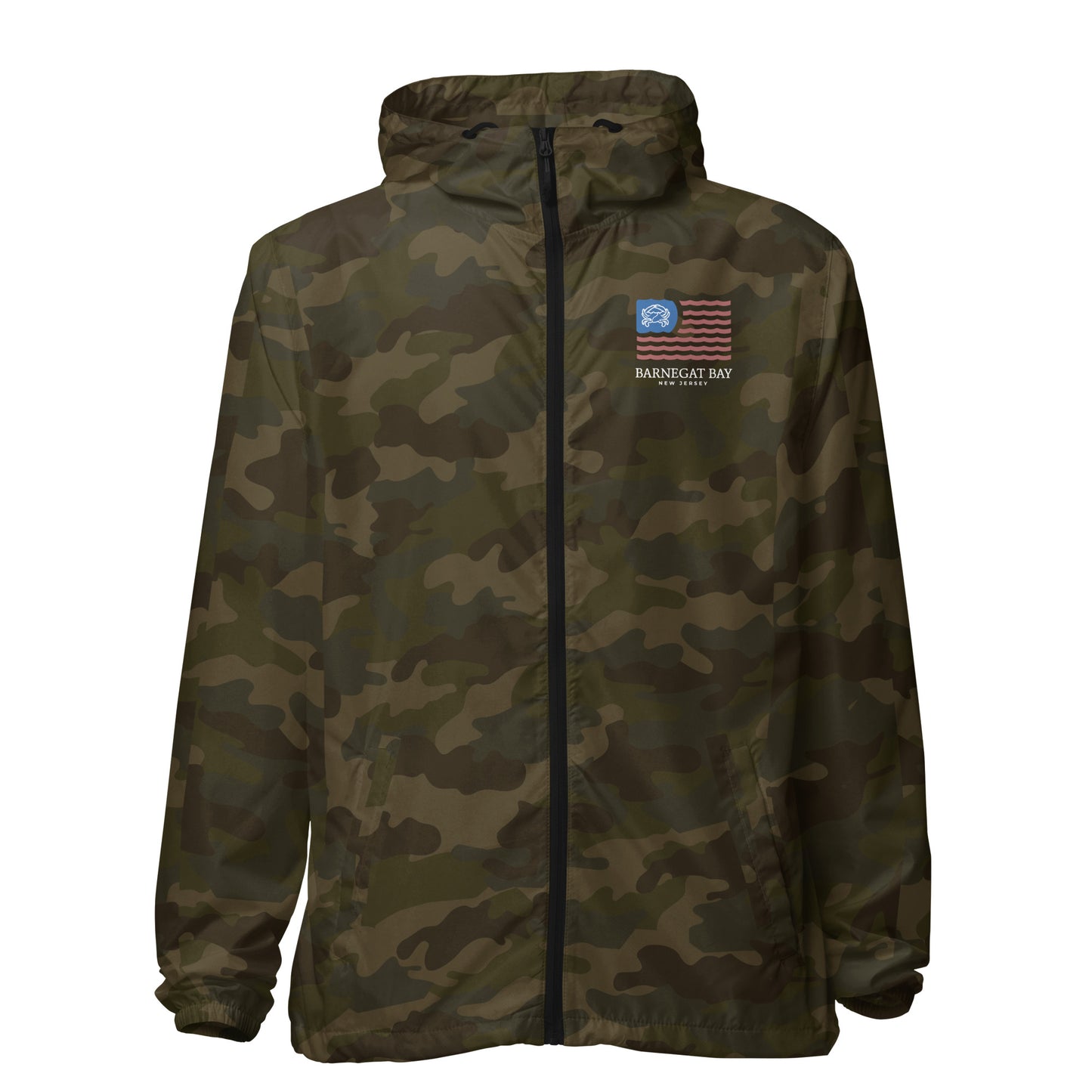 Unisex lightweight zip up windbreaker - US Flag Logo