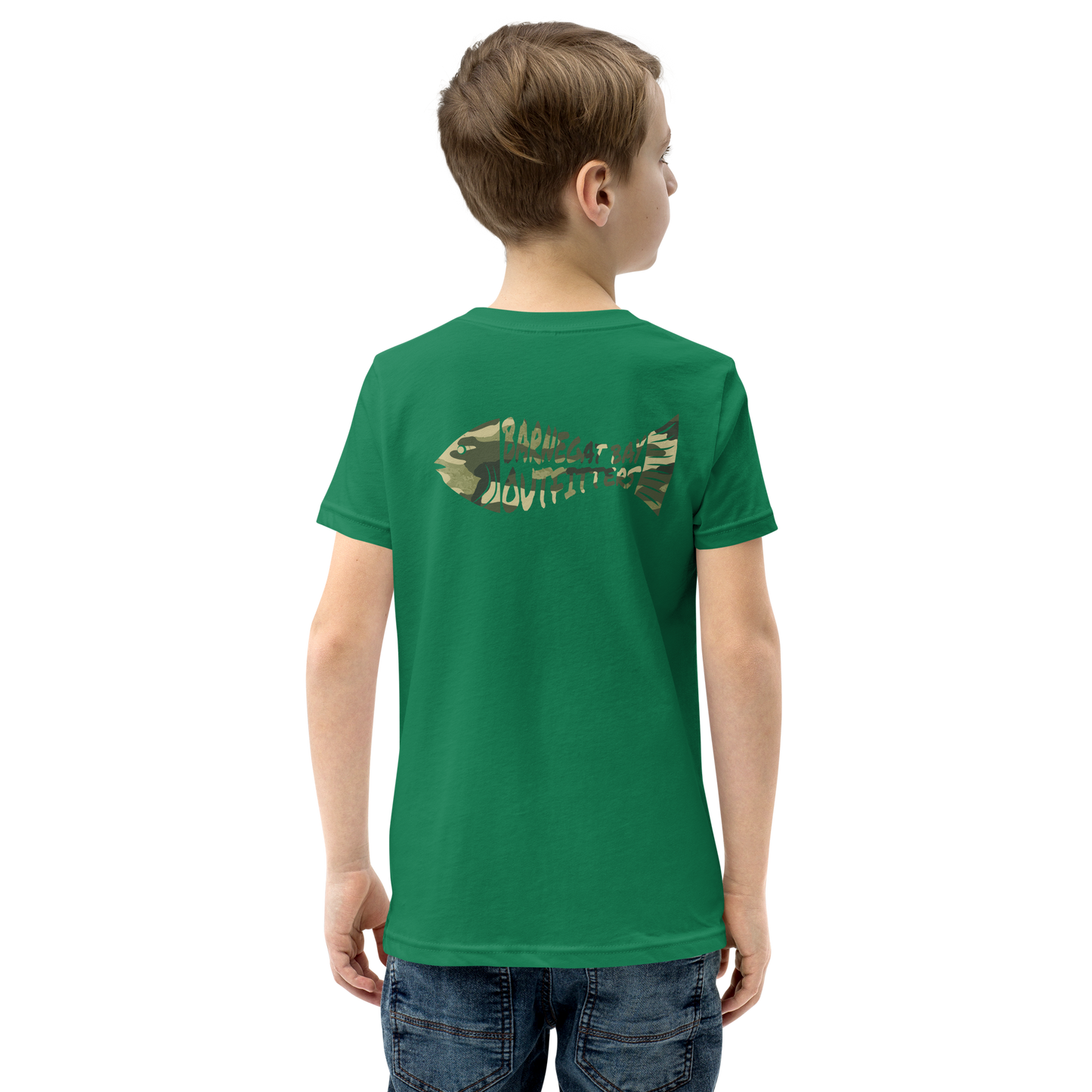 Camo Fish Logo Youth Short Sleeve T-Shirt