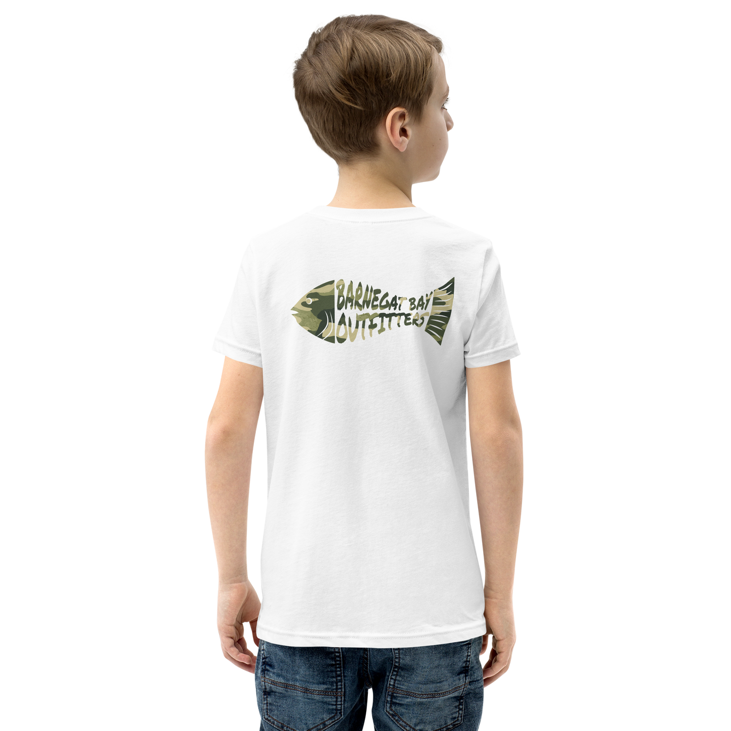 Camo Fish Logo Youth Short Sleeve T-Shirt